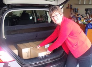 Loading books to deliver to the distributor